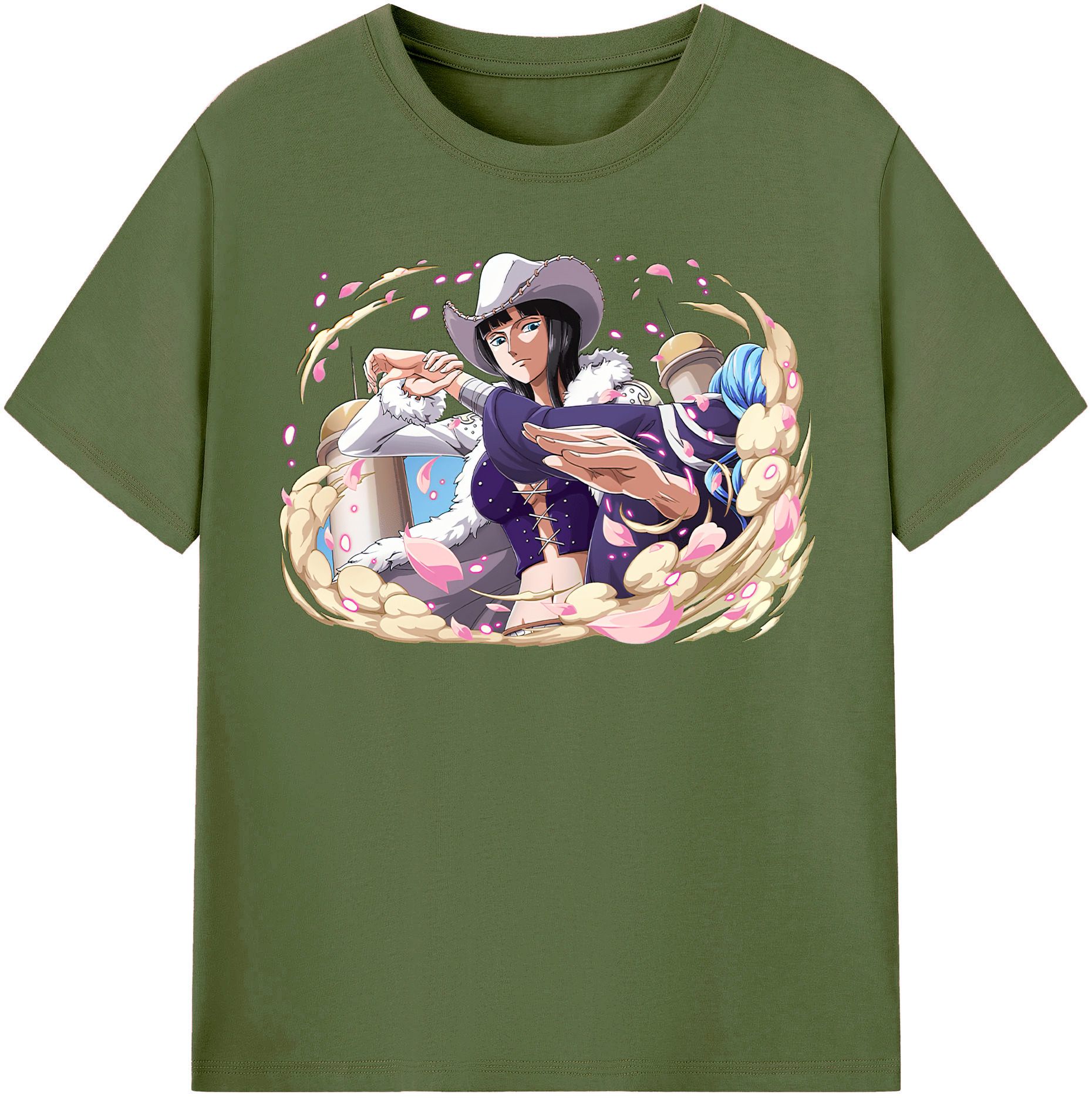 ワンピース ニコ・ロビン ONE PIECE Nico Robin 綿100％半袖Tシャツ（フロントプリント）